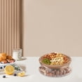 thumbnail image 4 of Glass Salad Bowl with Wooden Lid Candy Nuts Serving Container Storage Platter Snack Tray, 4 of 12