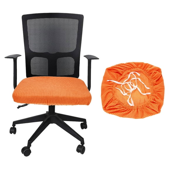 Office Chair Cover, Grid Computer Chair Seat Cover, L(45-48cm), Orange