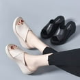 thumbnail image 7 of Lovskoo 2024 Women's Platform Wedges Sandals Open Toe Summer Ladies Slides Thick Soled Shoes Casual Slippers Beige, 7 of 7