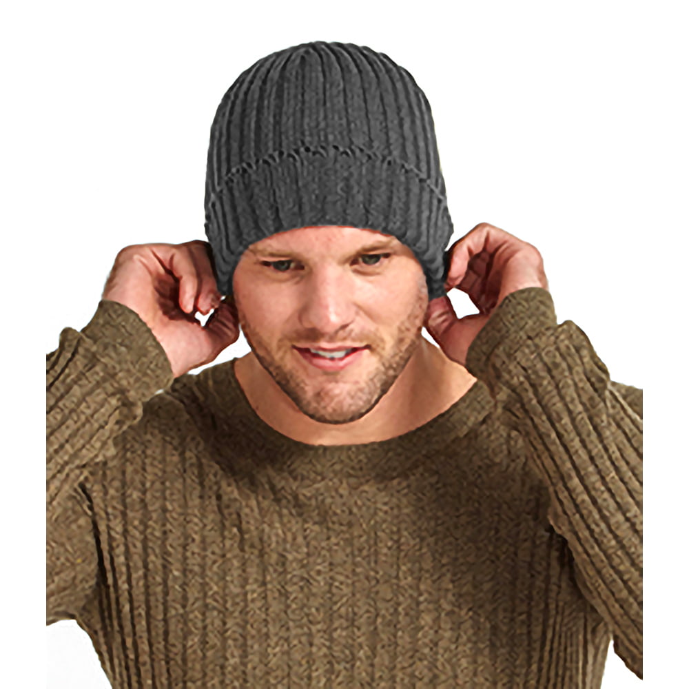 Beechfield Pull-On Beanie Ladies Men's Beanie Hat Knitted Winter Basic