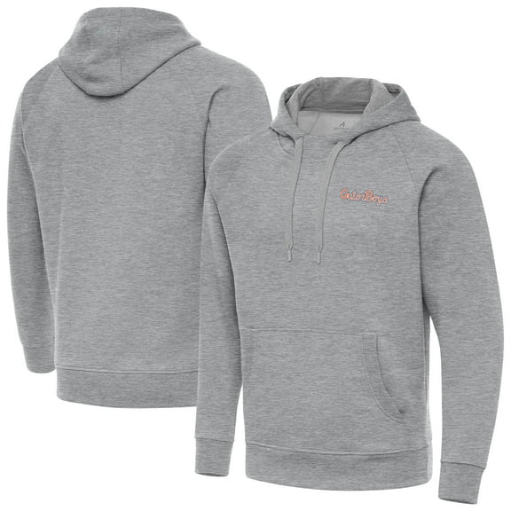 Men's Antigua Heather Gray Florida Gators GatorBoys Tall Victory Pullover Hoodie