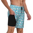 thumbnail image 2 of Fotbe Cartoon Teeth Traje de Baño para Hombre – Shorts de Natación de Secado Rápido con Forro y Bolsillos-XX-Large, 2 of 6