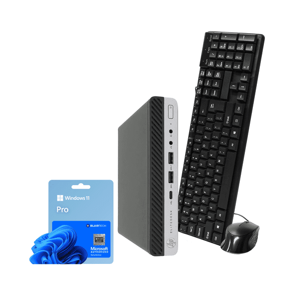 Restored HP EliteDesk 800 G5 Micro, Intel i7, 32GB RAM, 1TB NVMe SSD, Win 11 Pro, WiFi, Bluetooth 5G, Wired Keyboard & Mouse, Home/Office  Blair Tech (Refurbished)