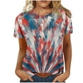 thumbnail image 2 of GaThRRgYP Going Out Tops for Women,Womens Shirts Plus Size,Women's Summer Casual Crewneck Short Sleeve T-Shirts Flag Print Fit Basic Tops Tees Blouses Multicolor S, 2 of 6