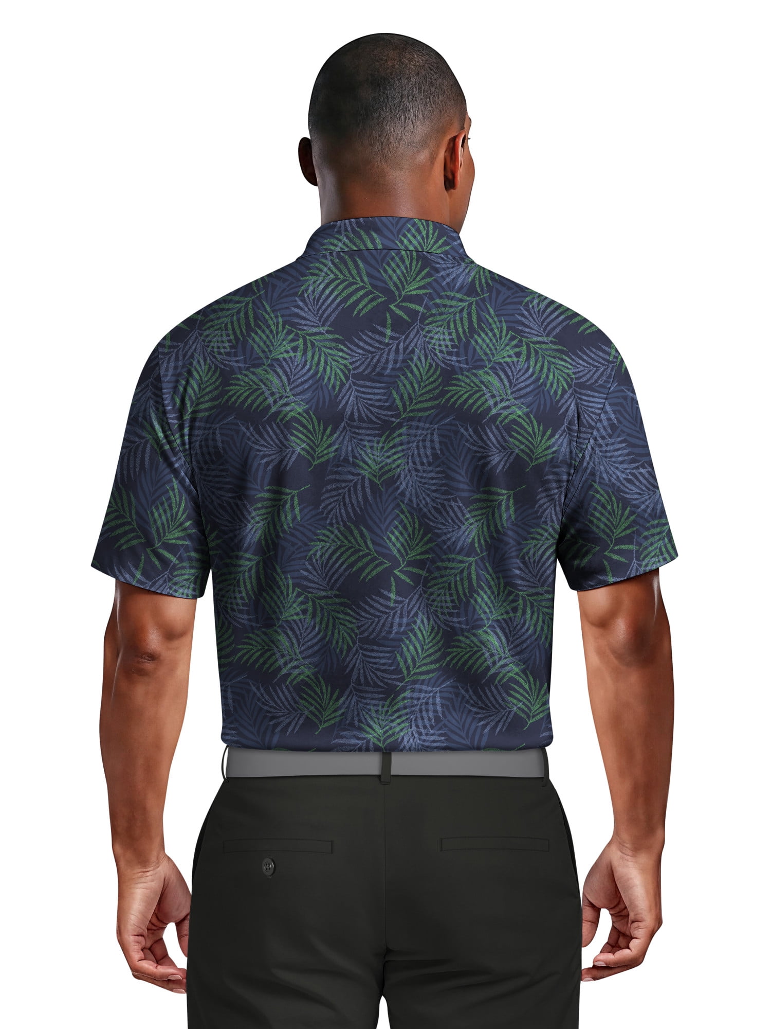 Ben Hogan Men's & Big Men's Performance Textured Multi-color Tropical Short Sleeve Polo Shirt, up to 5XL