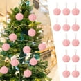 thumbnail image 4 of YIKA Furry Christmas Ornaments For Tree Green Christmas Hanging Decorations 8cm Pink, 4 of 8