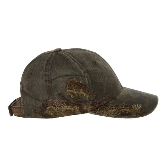 Dri Druck - Serie de vida silvestre Cap de Walleye - Brown Waxy Canvas