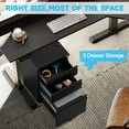 thumbnail image 3 of 24 Inch 3 Drawer Mobile File Cabinet - Office Lateral Filing Cabinet with Lock/2 Keys, Under Desk Metal File Cabinet with Adjustable Shelf for Legal Letter A4 Files, Easy Assembly, Black., 3 of 7