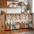thumbnail image 3 of Teal Orange Pumpkins Fall Cabinet Curtain 32"Wx55"L,Dustproof Pantry Door Curtain W/ Self Adhesive Tape,Thanksgiving Botanical Vintage Tall Storage Cover Privacy Drape for Bathroom Kitchen, 3 of 9