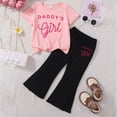 thumbnail image 2 of UngA Kid Girls Clothes 2 Piece Outfit Heart Short Sleeve T-Shirts & Flare Leg Pants Spring Summer for Toddler Girl Cute Set,3-4 Years, 2 of 4