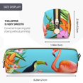 thumbnail image 4 of Ratiio Tropical Jungle Flamingo Pattern Leather Pencil Case, Pencil Pouch with Durable Zipper, Compact and Stylish Organizer for Stationery, Art Supplies, Travel Essentials, 4 of 8