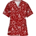 thumbnail image 5 of Uniformes médicos de Navidad para mujer, Tops de enfermera con estampado de Papá Noel, uniforme de novio para mascotas, ropa de cuidador de manga corta, Форма Uku Uku Hrvры, 5 of 5