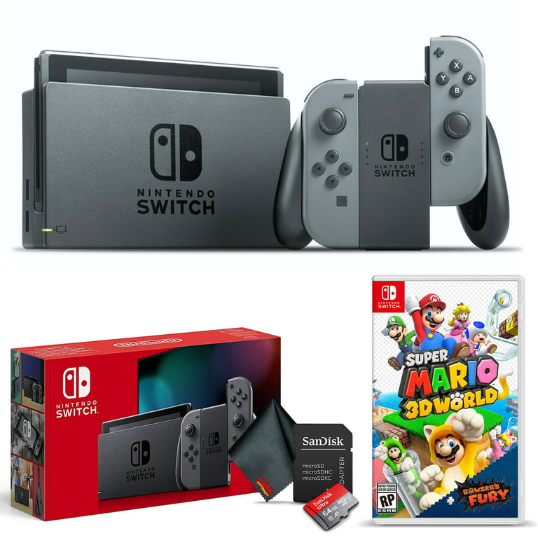 Nintendo Switch Gray (HADSKAAAA) with Super Mario 3D World + Bowser's Fury  Game