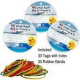 thumbnail image 2 of Cruising Ducks Tag with Pre Cut Hole and Rubber Bands 30 Pack Carnival Rubber Cruising Duck Tag Rubber Bands Included 2.5" inch Circle Tags #CruisingDucks, 2 of 9