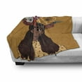 thumbnail image 2 of Floral Soft Flannel Fleece Throw Blanket, Design of a Young American Woman with Flowers on Her Head, Cozy Plush for Indoor and Outdoor Use, 70" x 90", Marigold Multicolor, by Ambesonne, 2 of 5