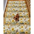 thumbnail image 2 of Sunflower Stair Treads for Wooden Steps Indoor Runner Rug Carpet, Vintage Summer Bee Botanical Farmhouse 7 Pieces Peel and Stick Staircase Step Treads Covers Washable Throw Door Mats, 30"x8", 2 of 5