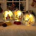 thumbnail image 2 of Modèle de Noël Petite Veilleuse Filet Rouge Décoration de Chambre Modèle LED Batterie Fil de Cuivre Lustre en Bois B, 2 of 3