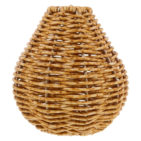 Ferencaa Rustic Woven Vase Imitation Rattan Flower Vase Woven Flower Vase Dried Flower Container