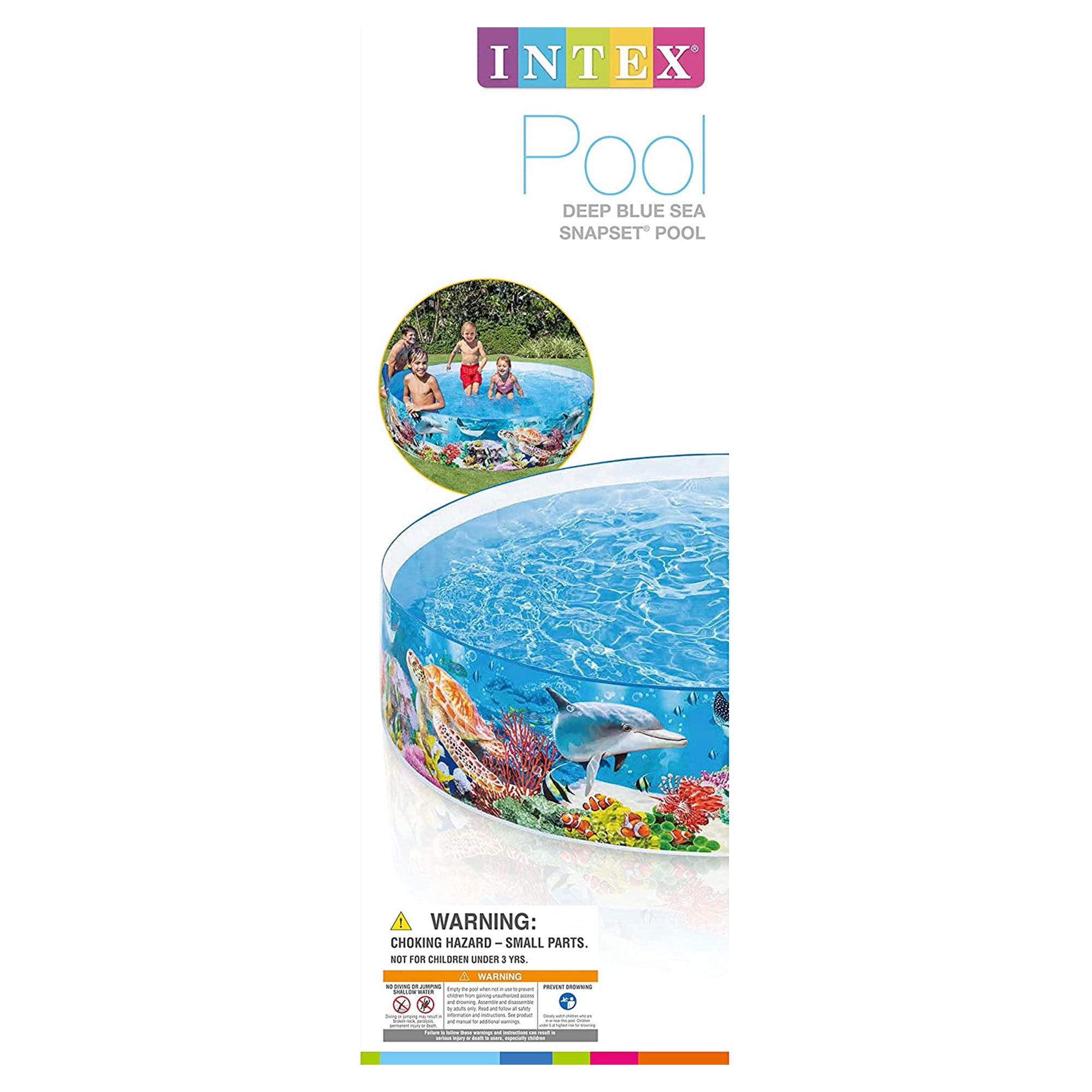 Intex Deep Sea Blue 8 x 1.5 Foot Kids SnapSet Swimming Pool (4 Pack)
