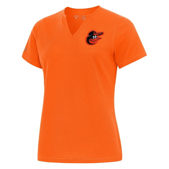 Women's Antigua  Orange Baltimore Orioles Notch Neck T-Shirt