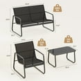 thumbnail image 3 of Asofer 4-Piece Patio Furniture Set with Loveseat for Poolside, Porch, Lawn, Black,Asofer 3-Piece Outdoor Rocking Bistro Set with Heightened, 3 of 8