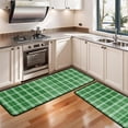thumbnail image 3 of Kitchen Rugs Sets Of 2,Green White Checkerboard Checkered Pattern Anti Fatigue Kitchen Mat Rugs Non Slip Washable,Decorative Kitchen Floor Mats for Kitchen,Sink,Laundry,17"x47"+17"x47", 3 of 5