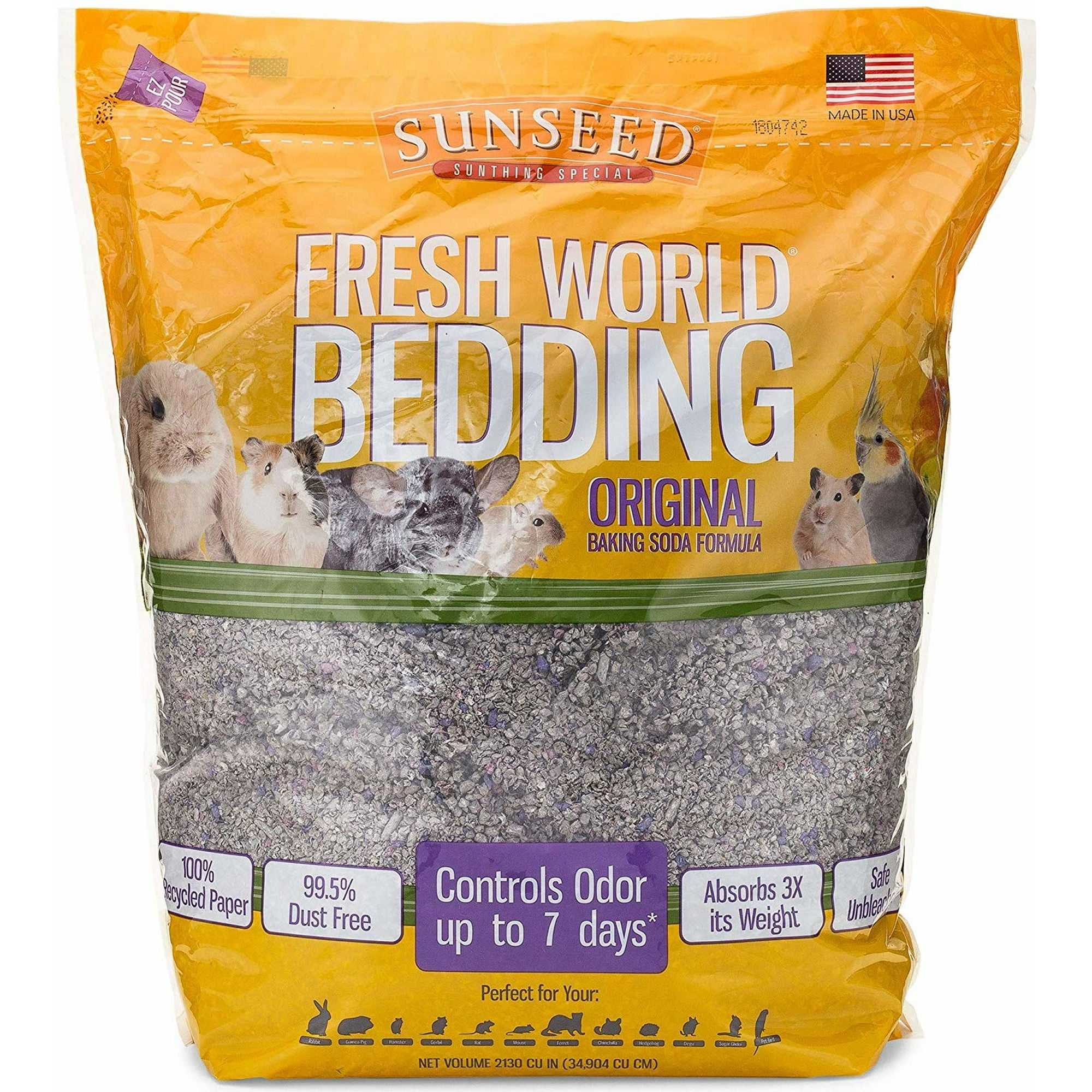 Sunseed Company-Fresh World Small Animal Bedding- Gray Fleck 2130 Ci