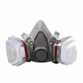thumbnail image 3 of Respirador Máscara de gas de media cara reutilizable con gafas de seguridad, filtros para pintura, productos químicos, vapor orgánico, carpintería y otra protección laboral, 3 of 5