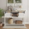 thumbnail image 3 of RoyalCraft Table Console d'Entrée de Ferme avec Étagères de Rangement, Blanc et Chêne, 3 of 9