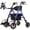 Blue, variant on Walkers for Seniors, 2 in 1 Rollator Wheelchairs Combo 10" Big Wheels Walker with Seat, Rollator Transport Chair with Brakes Folding Rolling Walker for Adults, Black
