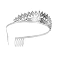 thumbnail image 3 of Crystal Pear Silvertone Tiara Gifts for Women Ct 0.01 Birthday Gifts, 3 of 4