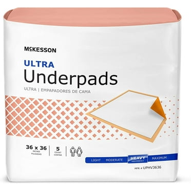 Underpads Disposable Bed Pads 36" x 36" [50 Count], Heavy Absorbency, Ultra Incontinence Chux for Adults, Elderly, and Baby, Pee Pads