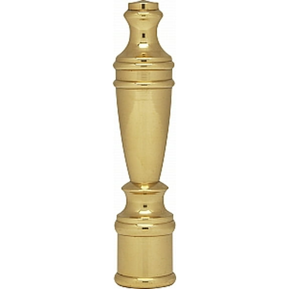Satco Large Spindle Finial 2-3/8in Height 1/4-27 Polished Brass