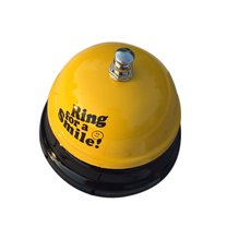 Hotel Counter Desk Bell Ring Metal Reception Restaurant Kitchen Bar Service Call/Restaurant Food Delivery Bell Creative Bar Counter Meal Bell Summon Bell English Smiley Face Yellow