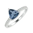 thumbnail image 2 of Sterling Silver with Natural London Blue Topaz and White Topaz Engagement Ring, 2 of 3