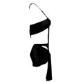 thumbnail image 4 of VISgogo - Conjunto de 2 piezas de verano para mujer, color sólido con recortes y corbata halter + conjunto de minifalda envuelta VISgogo moda, 4 of 6