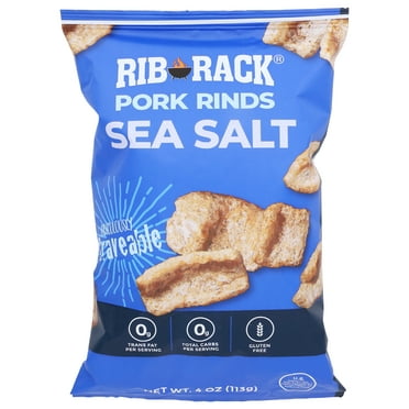 Pack of 12, Rib Rack Sea Salt Pork Rinds, 4 oz