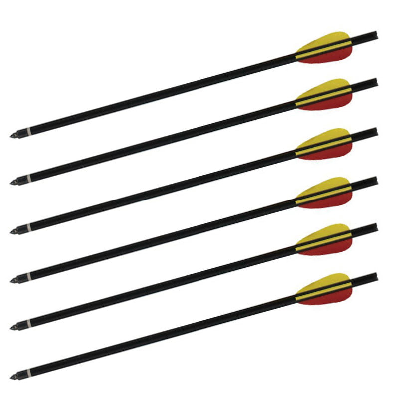 16inch Archery Crossbow Bolts Carbon Shafts  Half-Moon Nocks and Removable 6pcs 
