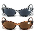 thumbnail image 2 of 2 Pairs of Women Cateye Outdoor Reading Sunglasses - Tinted Readers Glasses - Fully Magnified Lens +1.75, 2 of 3