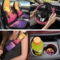 thumbnail image 6 of Binienty Tropical Palm Tree Car Seat Covers Front And Rear with Auto Steering Wheel Cover Armrest Cushion Pad Headrest Covers Seat Belt Pads Automotive Interior Accessories Set 14 Pack, 6 of 7
