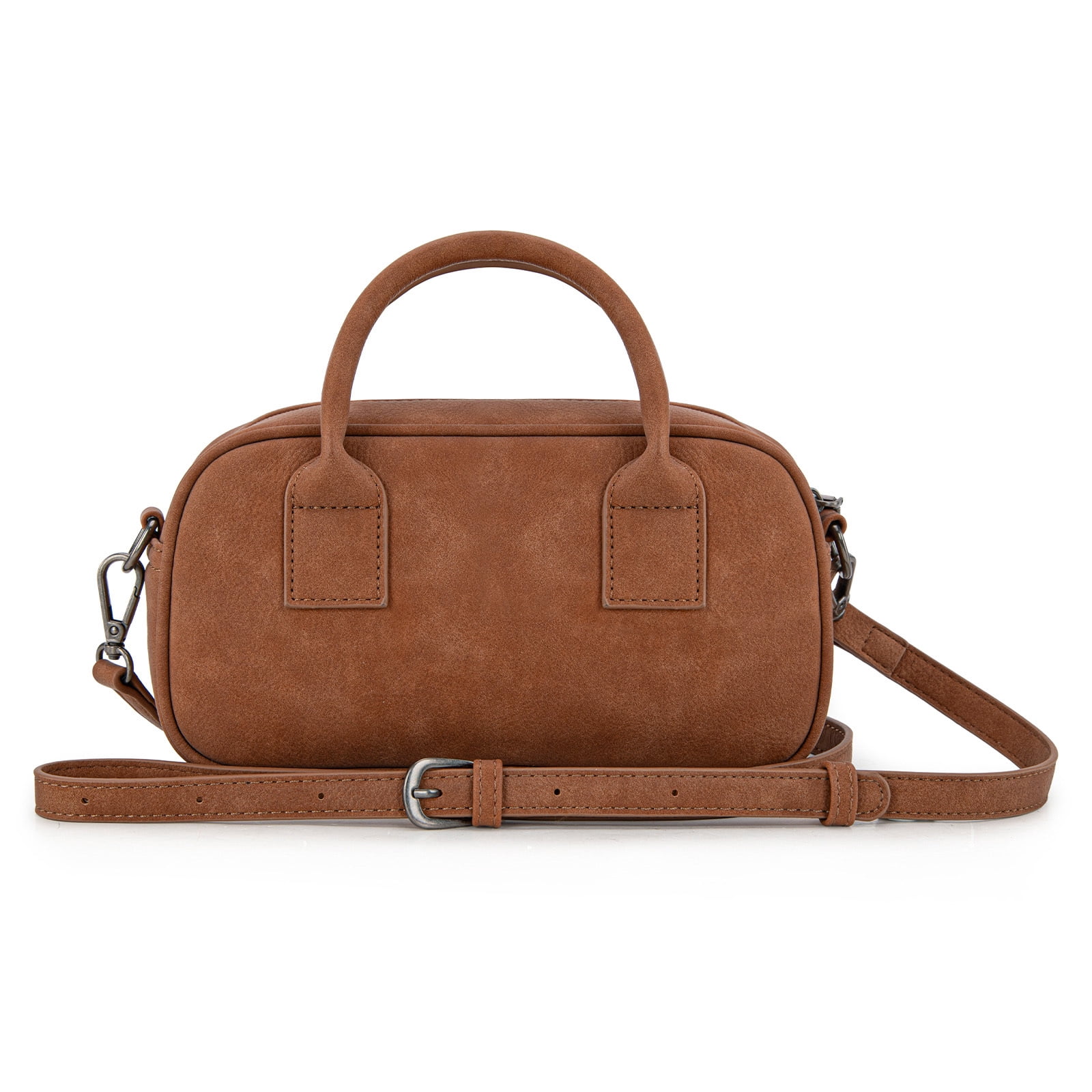 Wrangler Barrel Bag Retro Top Handle Bags with Crossbody Strap Boston Satchel Purse and Handbag Women, Brown