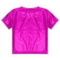 thumbnail image 5 of YONGHS Kids Girls Shiny Metallic T-Shirts Short Sleeve Dance Tops 2-18 Hot Pink 3-4, 5 of 7