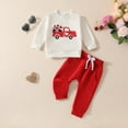 thumbnail image 2 of Toddler Baby Boy Valrntines Day Outfit Love Heart Long Sleeve Sweatshirt Top Red Jogger Pants Fall Winter Clothes, 2 of 9