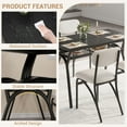thumbnail image 4 of 5 Piece Modern Dining Table Set for 4, Small Rectangular Kitchen Table with Open Shelf & 4 Boucle Upholstered Chairs, Compact Dining Room Furniture for Apartments, Small Spaces, 4 of 7