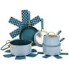 Thyme & Table Non-Stick 12-Pieces Cookware Set, Blue