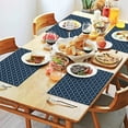 thumbnail image 2 of Navy Blue and White Geometric Pattern Summer Placemats Table Placemats Set Of 4-Linen Kitchen Washable Placemats Table Mats 11.8"x17.7" Non-Slip Heat Resistant, 2 of 6