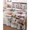 thumbnail image 3 of Quilts Full Size, Pink Spring Floral Soft Comforter Bedding Set for Bed, Vintage Botanical Retro Flowers Lightweight Quilted Bedspread with Pillow Cover(2 Pieces) for All Season, 78x90 Inch, 3 of 6