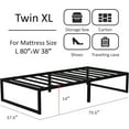 thumbnail image 3 of Lutown-Teen 14 inch Twin XL Bed Frames No Box Spring Needed, Noise Free, Easy Assembly, Black, 3 of 5
