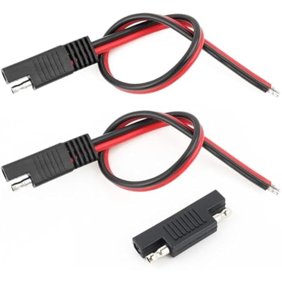 2PCS SAE Connector Cable with SAE Plug Polarity Reverse Adapter,14AWG SAEs Extension Cable 12V Quick Connect for Solar Panel,Multi-Purpose SAEs Battery Connector Car Accessories