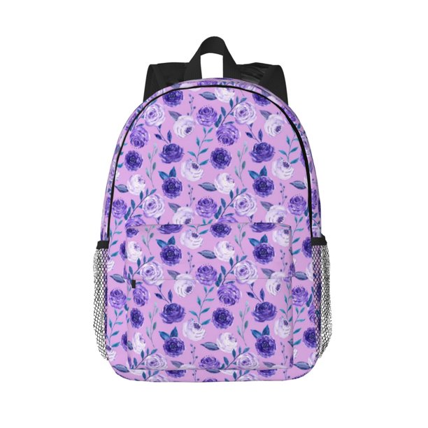 Easygdp Violet Mochila Ligera de 15 Pulgadas para Estudiantes, Mochila Cómoda para la Escuela y Viajes, Correas Ajustables